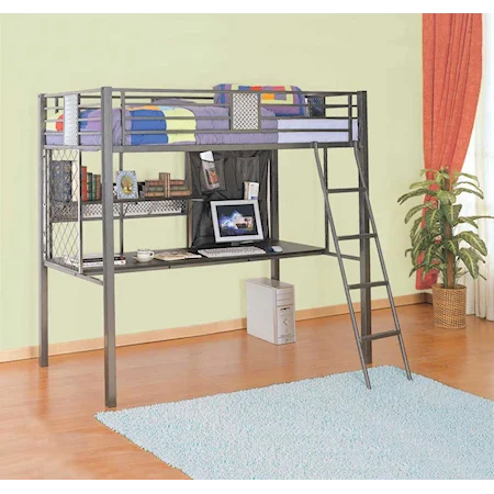 Twin Study Loft Bed with Desk