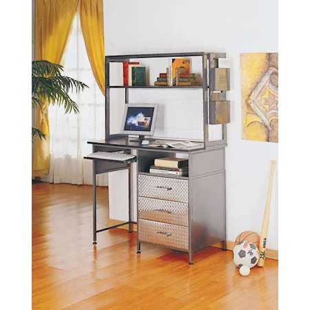 Youth Desk and Hutch with Keyboard Tray