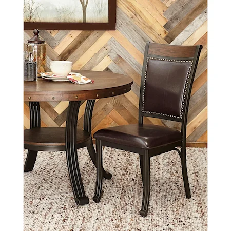 Transitional Dining Side Chair with Nailhead Trim 2-Pack