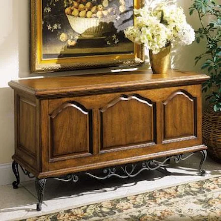 Cedar Chest with Antique Bronze Scroll Base