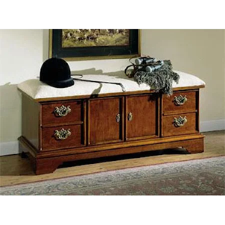 Classic Cherry Cedar Chest with Upholstered Seat