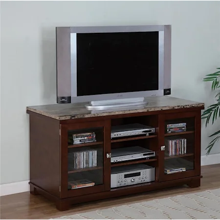 Media Console with Glass & Speaker Cloth Options