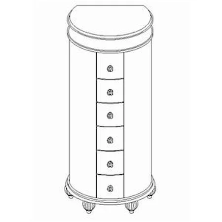 French Country Cherry Half Round Jewelry Armoire