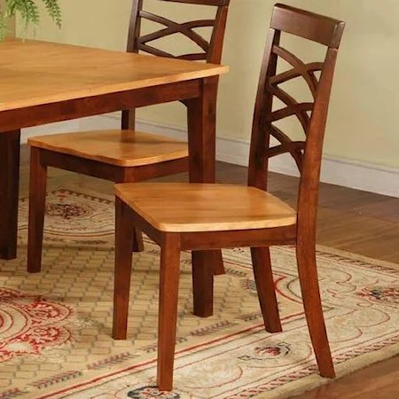 Triple-X Dining Side Chair with Upholstered Seat