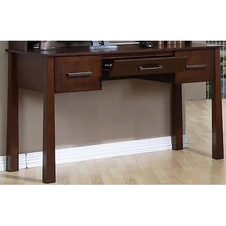 Desk with Drop-Down Keyboard Drawer and Tall, Flared Legs