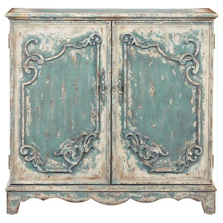 French Style Credenza/Console Cabinet in Antique Blue Finish