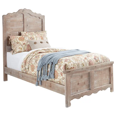 Cottage Full Size Distressed Pine Bed