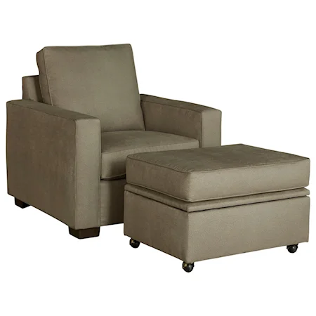 Transitional Chair and Ottoman Set