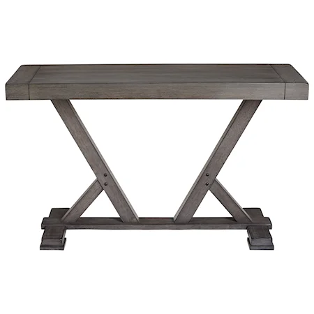 Relaxed Vintage Sofa Table with Trestle Base