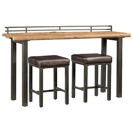 Industrial 3-Piece Table and Stool Set