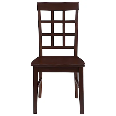 Transitional Dining Chair with Lattice Back