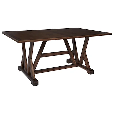 Transitional Dining Table with Trestle Base