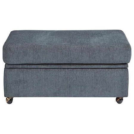 Transitional Storage Ottoman with Caster Wheels