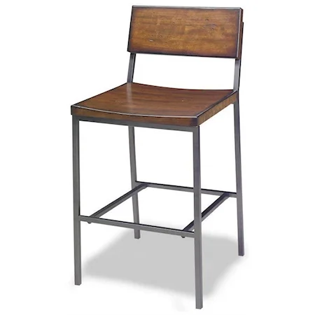 Industrial Counter Stool with Distressed Finish