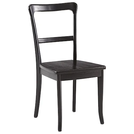 Rustic Dining Side Chair with Black Finish