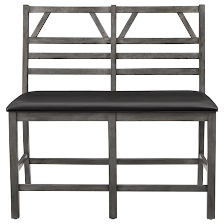 Casual Contemporary Upholstered Counter Bench with Ladderback