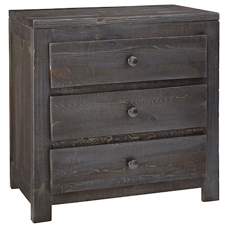 Rustic Three Drawer Nightstand