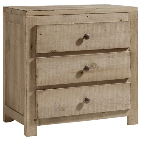 Rustic Three Drawer Nightstand