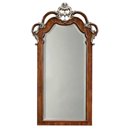 Open Carved Frame Beveled Glass Nightstand Mirror