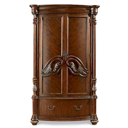 Two Door, One Drawer Amoire with Carved Feet