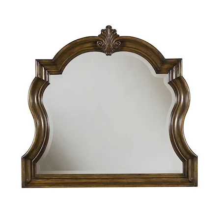 Carved Frame Dresser Mirror with Beveled Glass