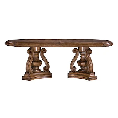 Double Pedestal Oval Top Dining Table