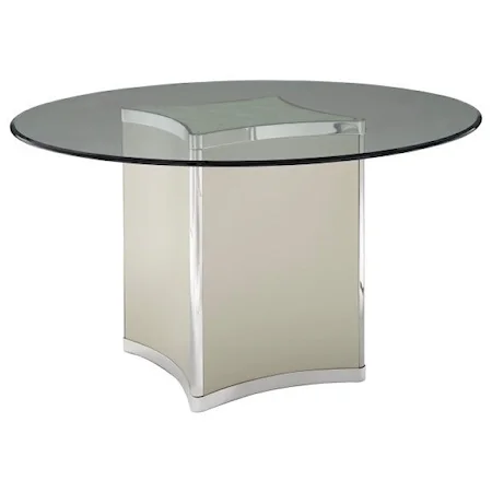 Contemporary Oval Dining Table with Glass Top