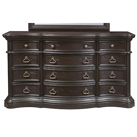 Traditional 12-Drawer Serpentine Dresser