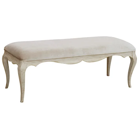 Upholstered Bed Bench with Cabriole Legs