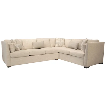 Contemporary Two Piece Sectional Sofa with RAF Corner Sofa