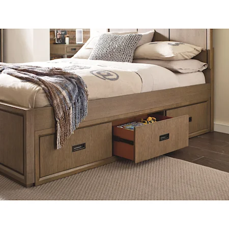 Full Panel Bed with Underbed Storage Drawers