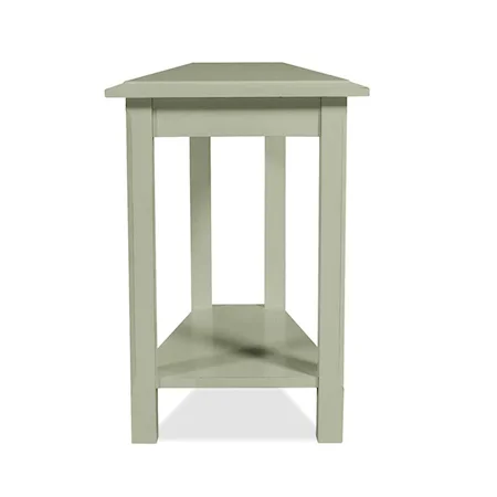 Wedge End Table with Shelf