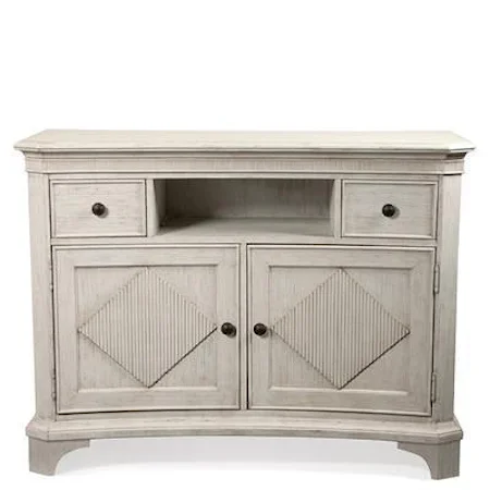 Media Chest with Reeded Diamond Overlays