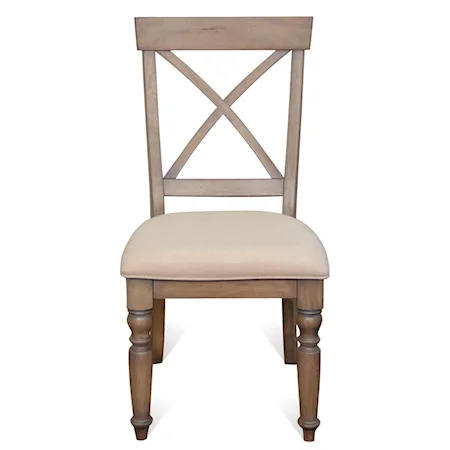 X-Back Side Chair w/ Turned Legs