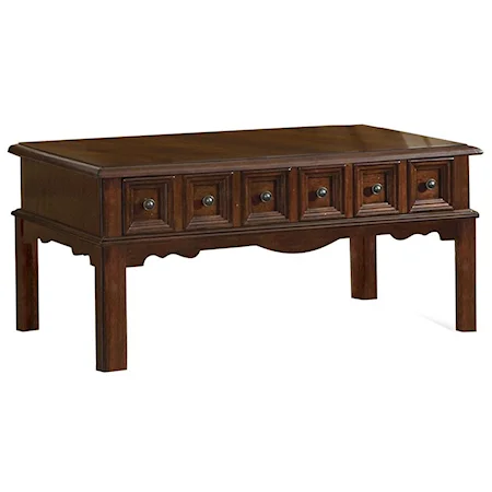 1 Drawer Traditional Square Coffee Table