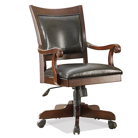 Desk Chair with 5-Star Base and Upholstered Seat and Back