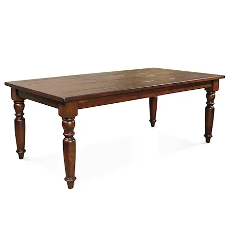 Rectangular Dining Table with Turned Legs and Leaf Insert