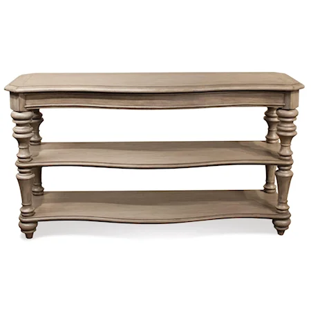Two Shelf Console Table with Turned Legs