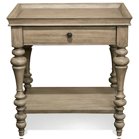 Leg Nightstand with Wood Top