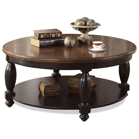 Round Coffee Table with Shelf