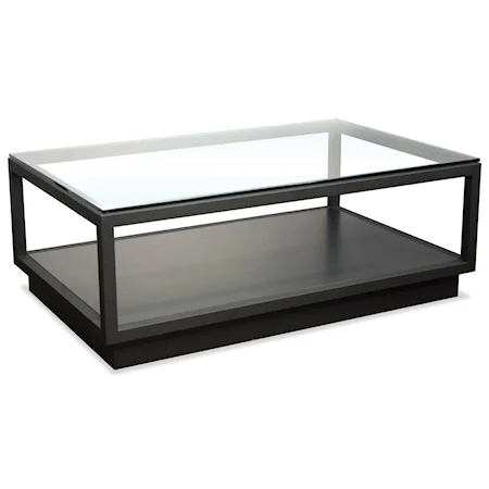 Castered Cocktail Table with Glass Top