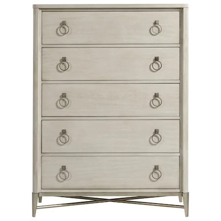 Glam 5-Drawer Chest with Jewelry Hardware
