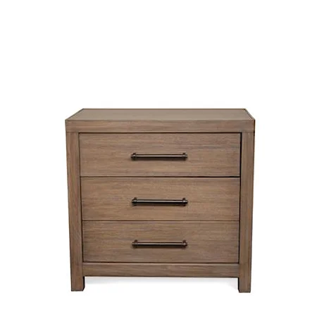 3-Drawer Nightstand with Electric Outlet Bar