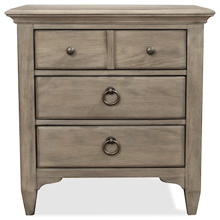 3-Drawer Nightstand with Dual USB Charging Port