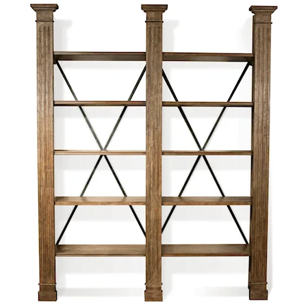 5 Shelf Bookcase in Heathered Oak Finish