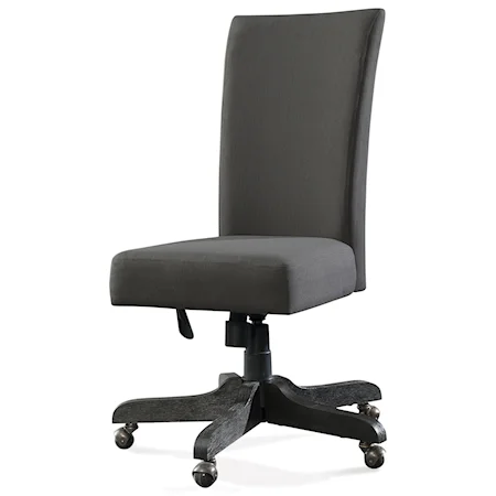 Transitional Upholstered Back Desk Chair with Casters