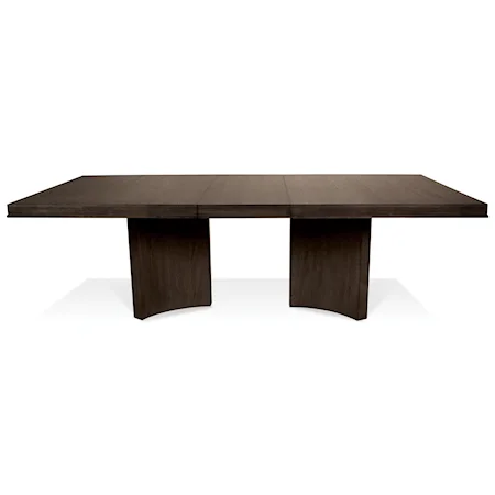 Contemporary Pedestal Dining Table with 2 Leaves