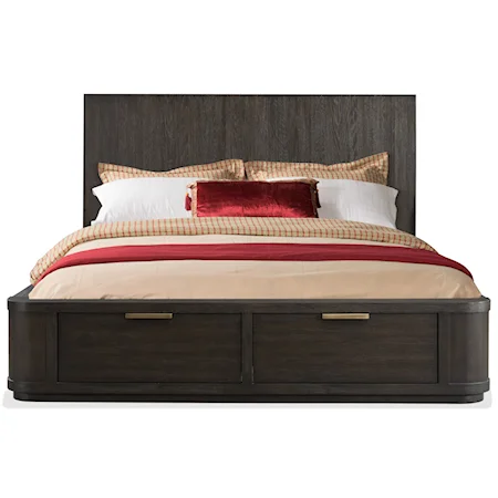 California King Low Storage Bed with 2 Footboard Drawers