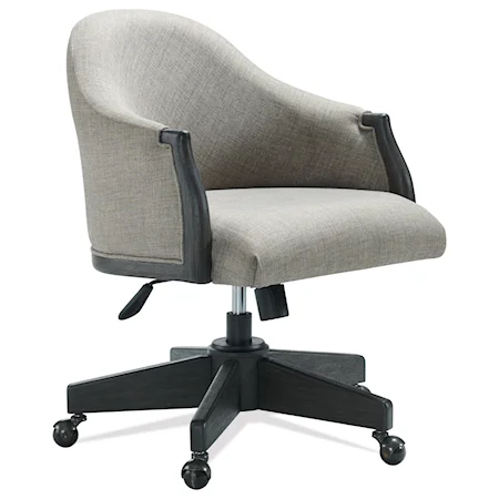 Traditional Upholstered Rolling Desk Chair