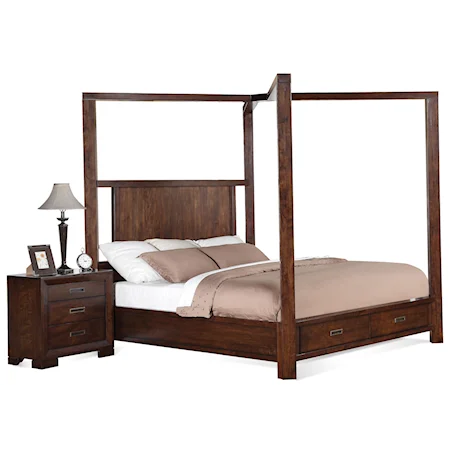 Cal King Canopy Storage Bed